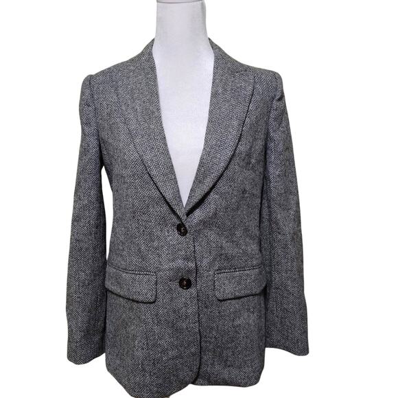 J.Crew Sommerset Blazer in Heather Graphite English Wool Herringbone Size 2 - Picture 1 of 8